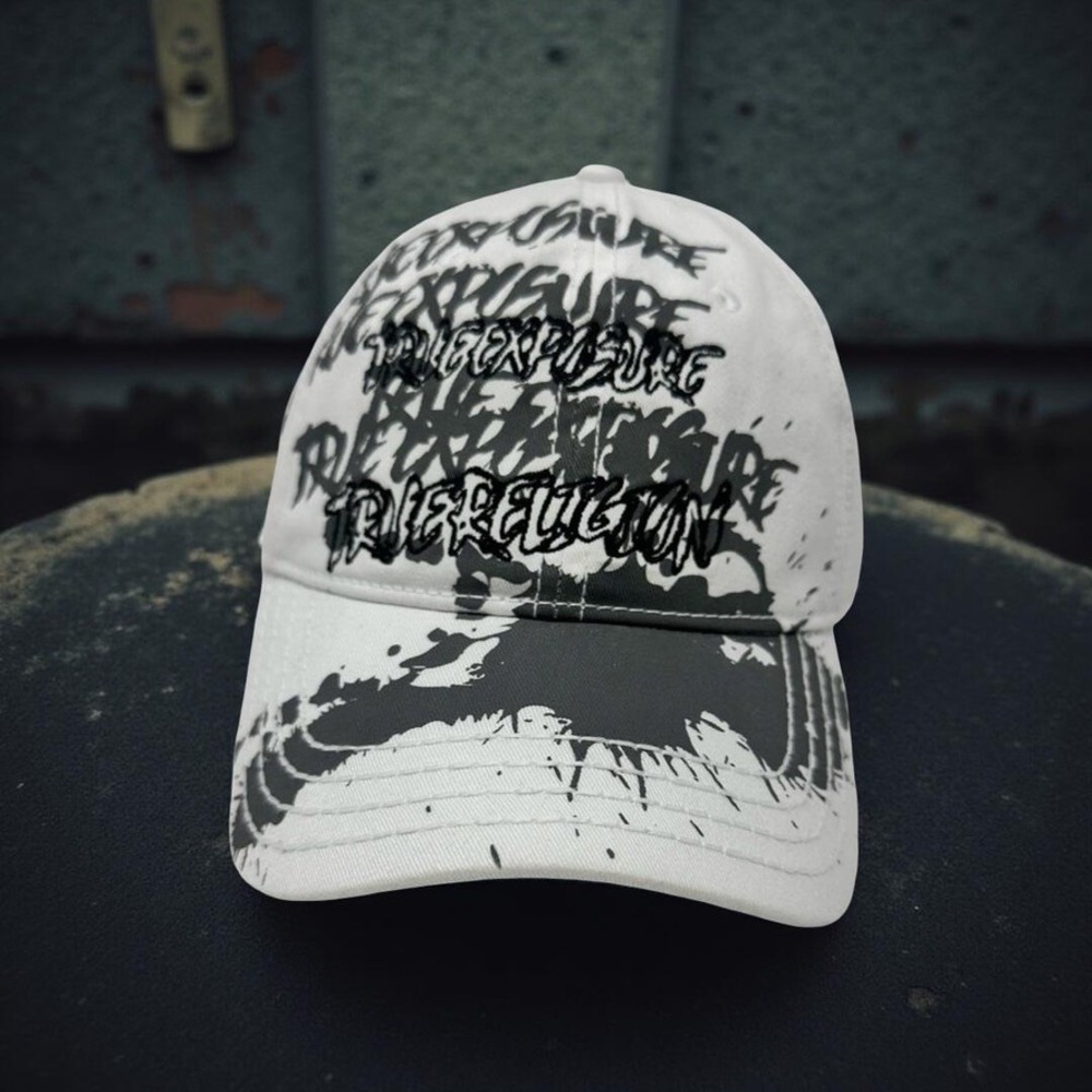 True Religion "True Exposure" Baseball Cap Adjustable Paint Splatter Print NWT